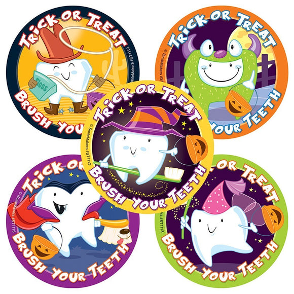 TRICK OR TREAT BRUSH YOUR TEETH STICKERS - ST1113